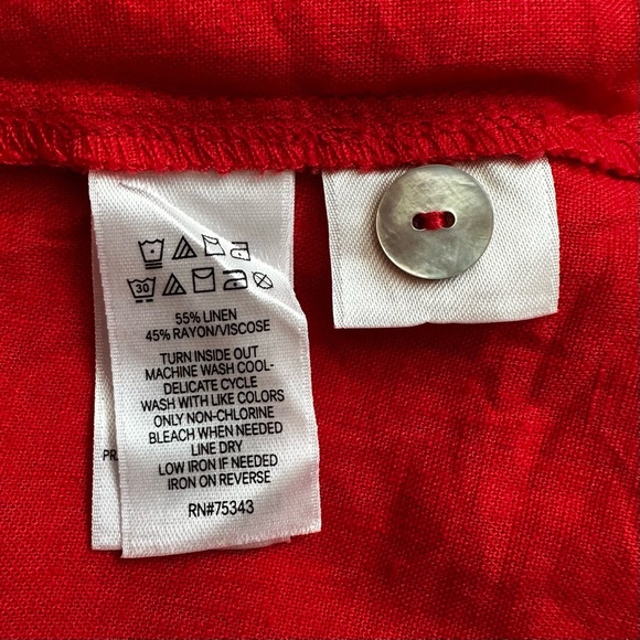 NWT Joie Linen Blend Red Button Down 3/4 Sleeves Maxi Dress, Size XL - Picture 10 of 11